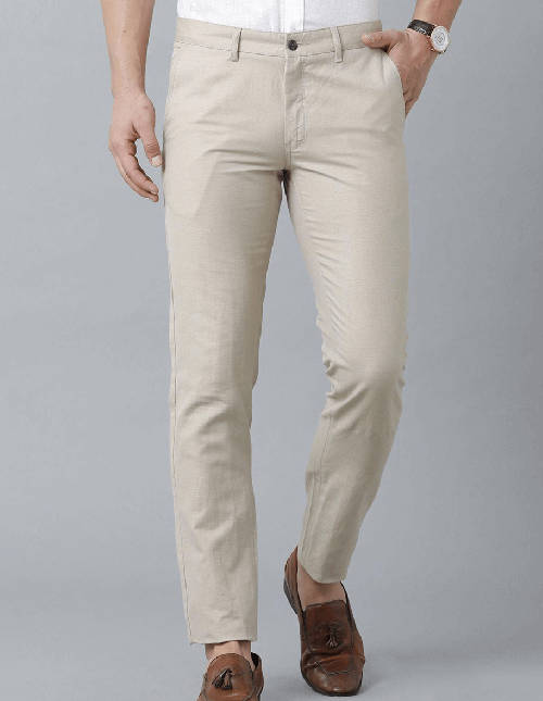 linen trousers beige