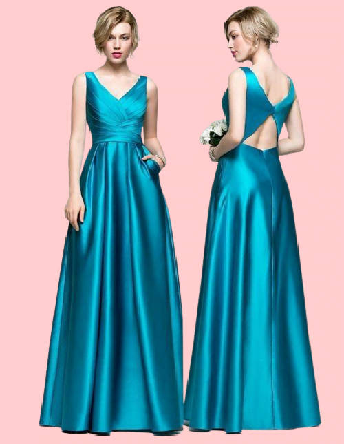 Women Blue Solid Gown