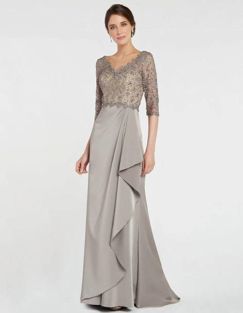 Grey Chiffon Silk Bridesmaid Latest Gown