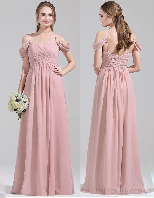 Pink Bridesmaid Dresses Off Shoulder