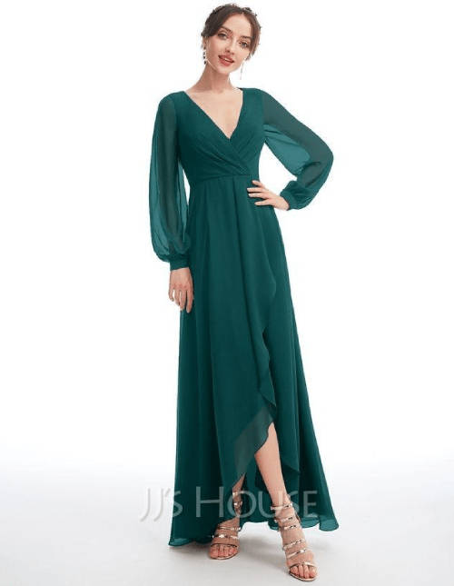 Dark Green Gown Dress for Women