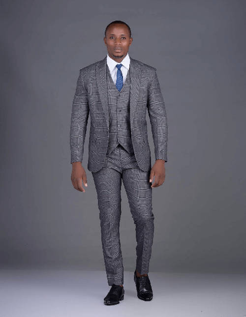 3 piece suit gray