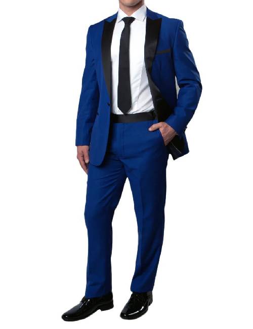Solid blue three piece suit