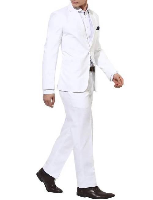 men's white 2 piece suit