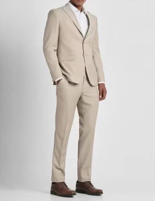 beige two piece suit