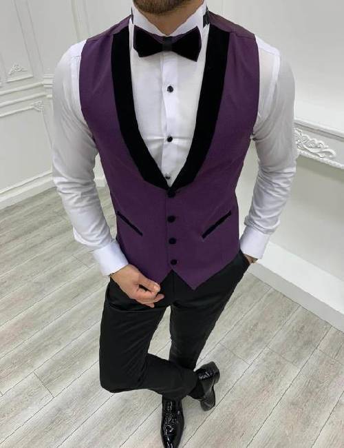 Men Purple tuxedo