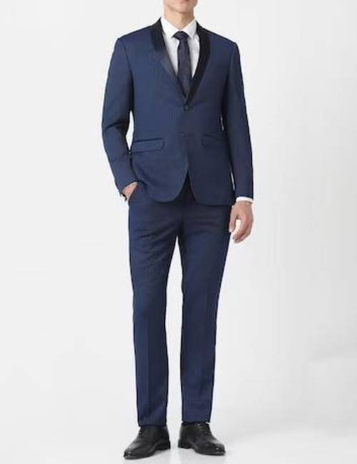 Navy blue two piece suit