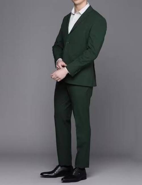 dark green two piece suit
