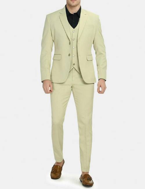 Beige 3 piece suit