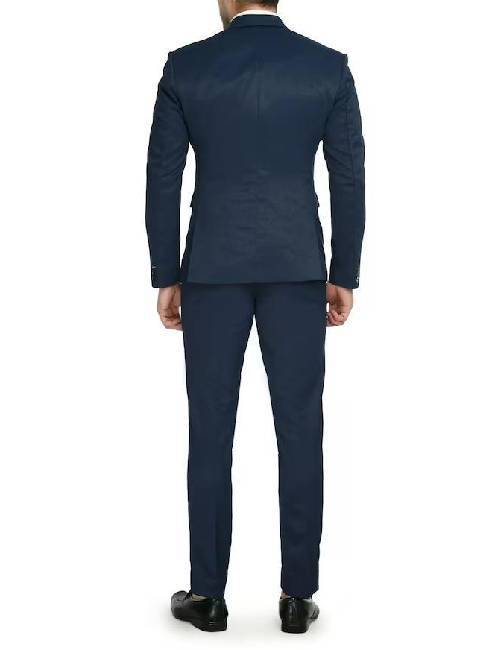 Men navy solid coat pant