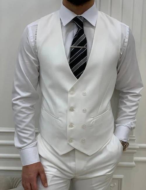 all white 3 piece suit