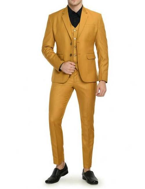 3 piece suit in gold solid