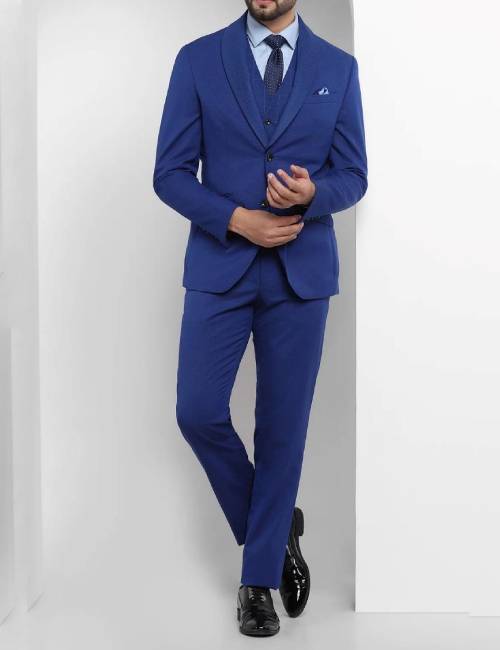 blue 3 pcs suit