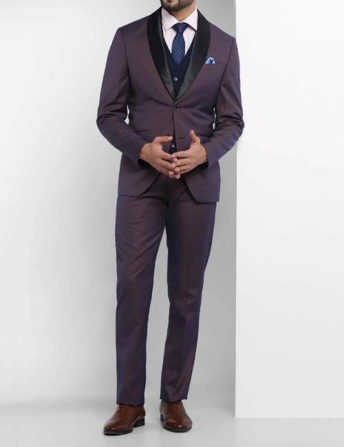 men rust 3 piece suit