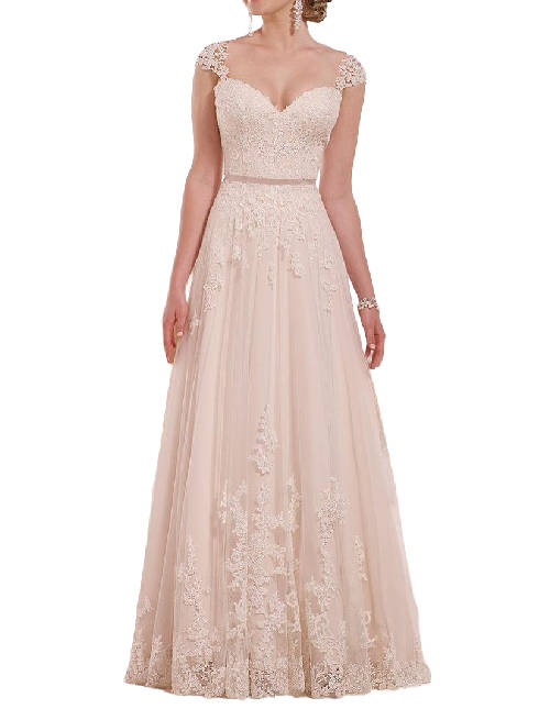 Ivory Wedding A Line Gown