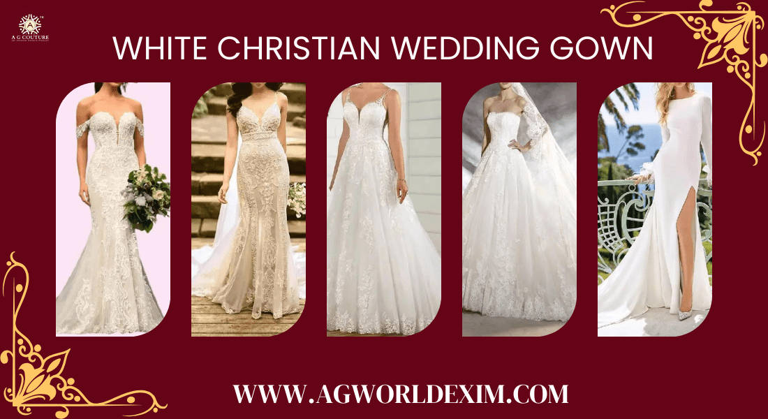 white christian wedding dress