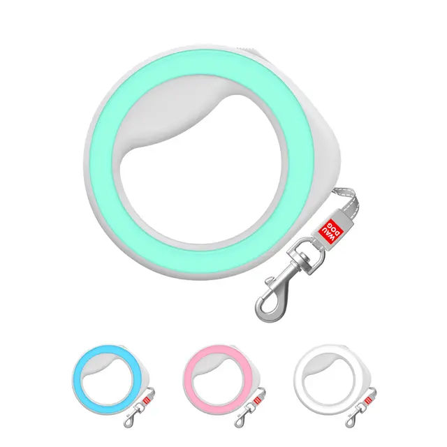 Повідець-рулетка для собак WAUDOG R-leash, кругла, XS-M, до 40 кг, 2,9 м, світловідбиваюча стрічка салатовий - фото продукту Фауна