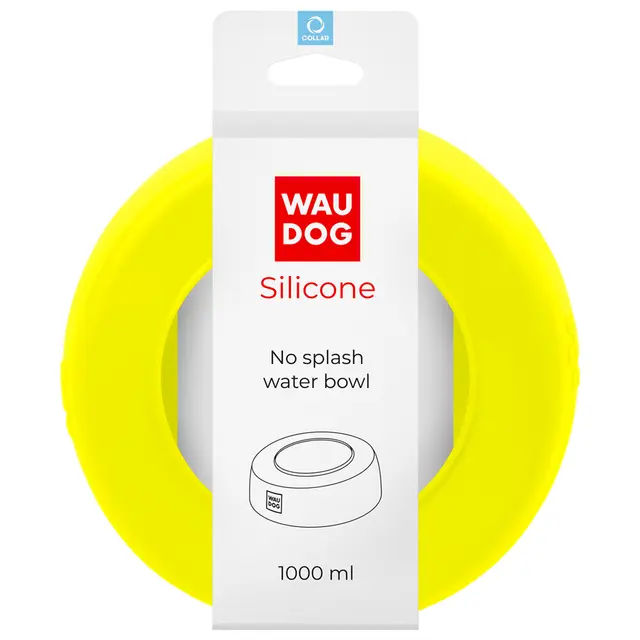 Миска-непроливайка WAUDOG Silicone 1 л жовтий - фото продукту Фауна
