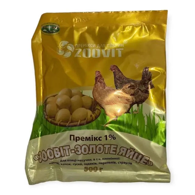 Премікс 1% "Золоте яйце" 500 г (уп) ПДЗВП - фото продукту Фауна