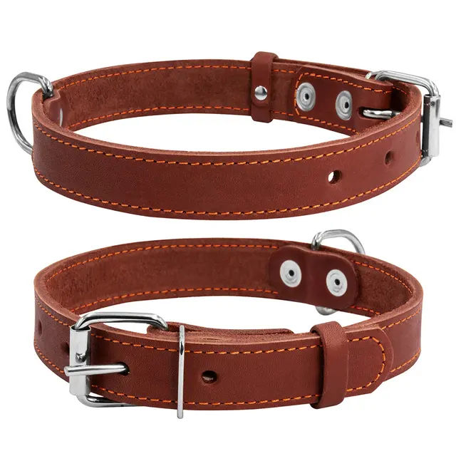 Нашийник одинарний коричневий (M) 25мм/38-50см Collar - фото продукту Фауна