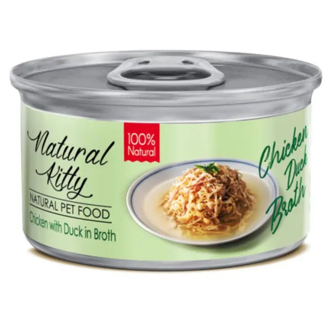 Бульйон Natural Kitty Chicken with duck 80 г, для котів. Курка і Качка - фото продукту Фауна