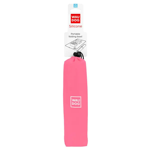 Миска складана WAUDOG Silicone,385х230х50 мм рожевий - фото продукту Фауна