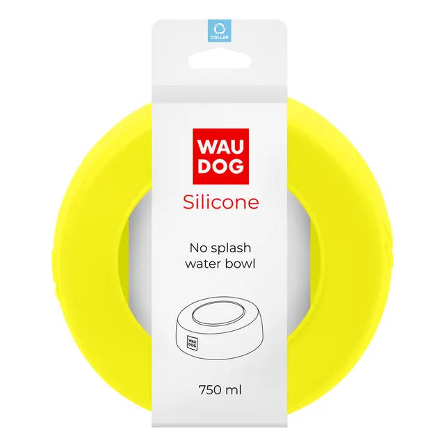 Миска-непроливайка  WAUDOG Silicone, 750 мл жовтий - фото продукту Фауна