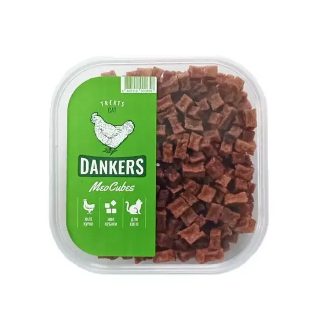 Курячі міні-кубики для котів 100 г (уп) "Dankers" - фото продукту Фауна