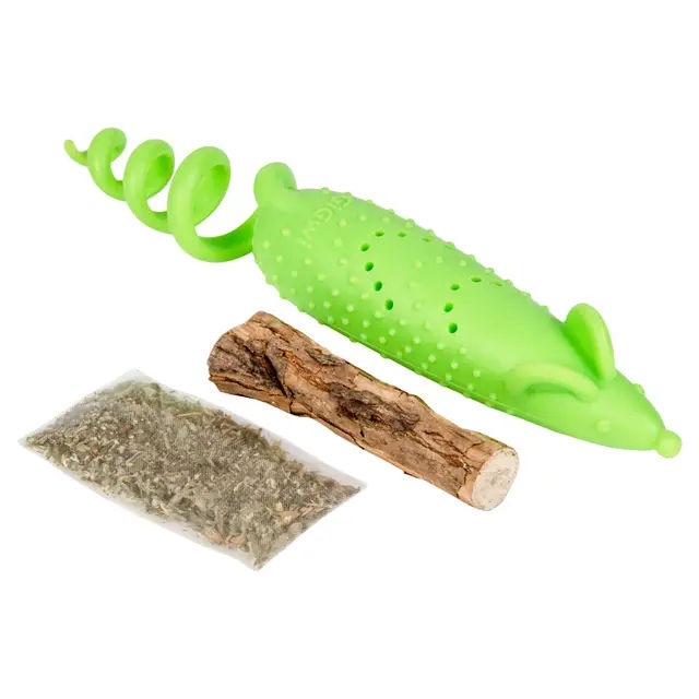 Іграшка для котів Мишка гумова GiGwi Refillable Catnip 16,5 см  "Collar" - фото продукту Фауна