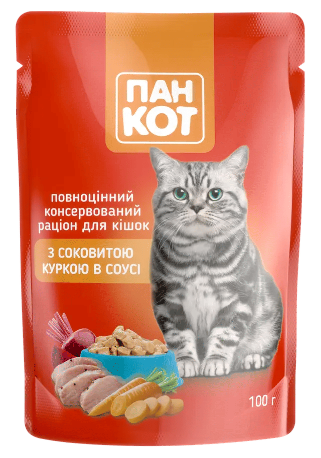 Пауч Пан-Кіт Курка в соусі 100 г (шт) - фото продукту Фауна
