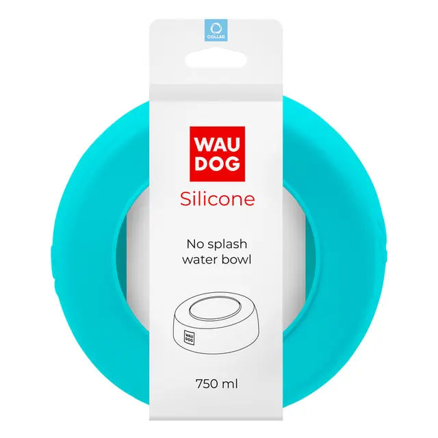 Миска-непроливайка  WAUDOG Silicone, 750 мл блакитний - фото продукту Фауна