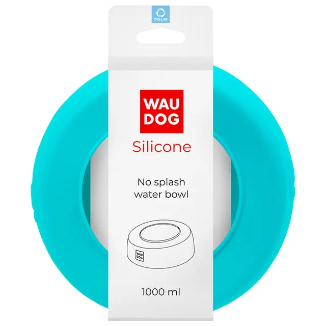 Миска-непроливайка WAUDOG Silicone 1 л блакитний - фото продукту Фауна