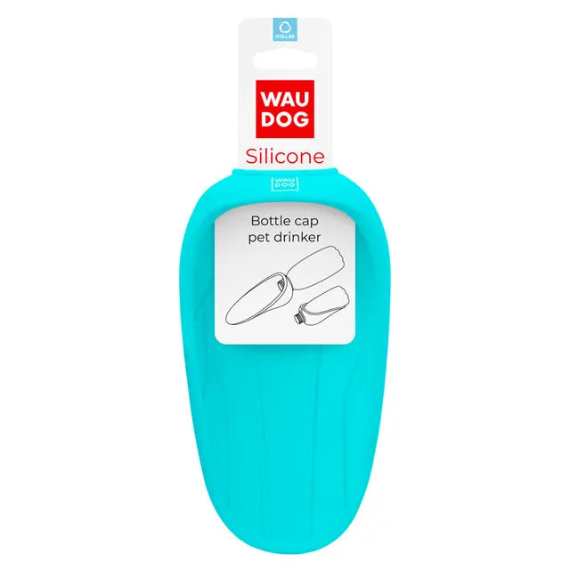 Поїлка-насадка на пляшку WAUDOG Silicone, 165х90 мм блакитний - фото продукту Фауна