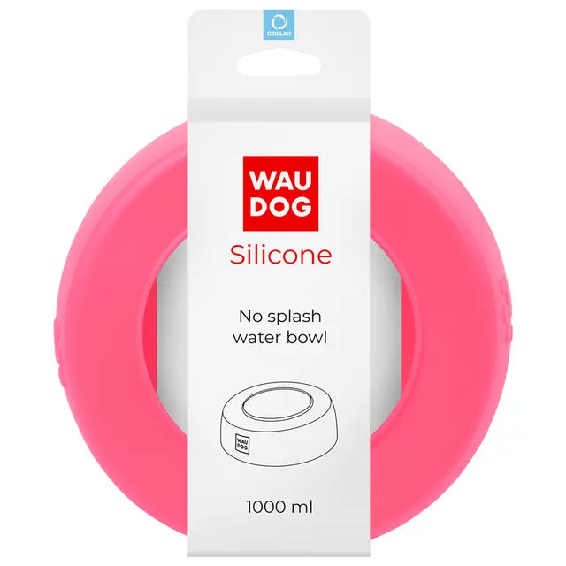 Миска-непроливайка WAUDOG Silicone 1 л рожевий - фото продукту Фауна