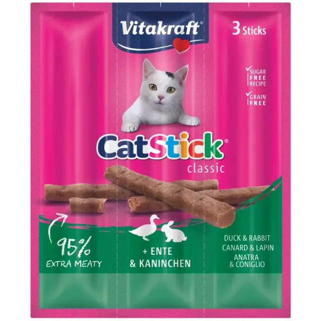 М'ясні палички для котів з кроликом та качкою №3 по 6 г (уп) "Vitakraft" - фото продукту Фауна