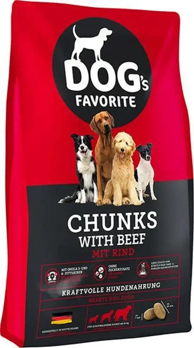 Хеппі Дог Favorit Chunks 15 кг, для дорослих собак. Яловичина   - фото продукту Фауна