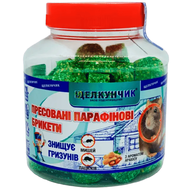 Щелкунчик 320г Зелений арахіс, принада від гризунів, смерть мишей, пацюків, отрута з муміфікатором, яд - фото продукту Фауна