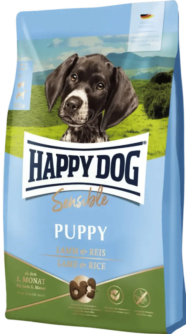 Хеппі Дог Сенсібл Puppy 10 кг, для цуценят середніх та великих порід від 1 до 5 міс. Ягня і рис - фото продукту Фауна