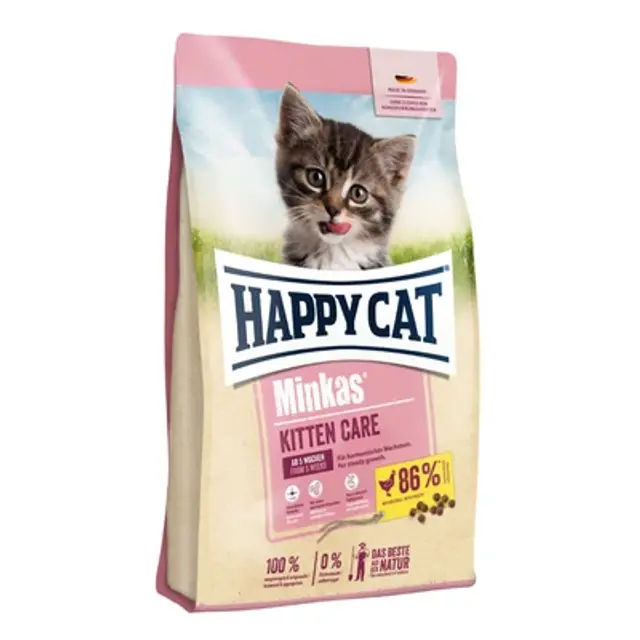 Хеппі Кет Minkas Kitten Care Geflugel 10 кг, для кошенят від 4 тиж. до 6 міс. Птиця  - фото продукту Фауна