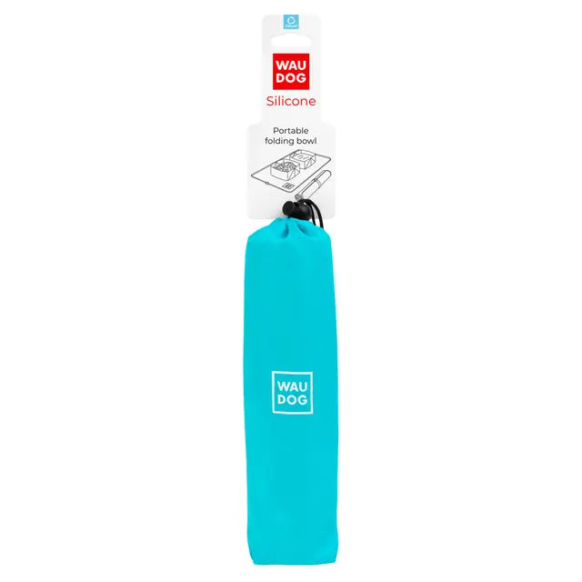 Миска складана WAUDOG Silicone,385х230х50 мм блакитний - фото продукту Фауна