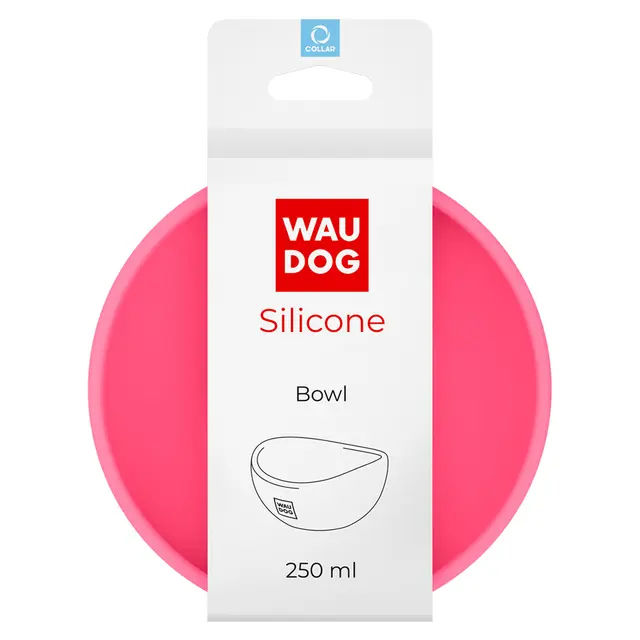 Миска WAUDOG Silicone, 250 мл рожевий - фото продукту Фауна