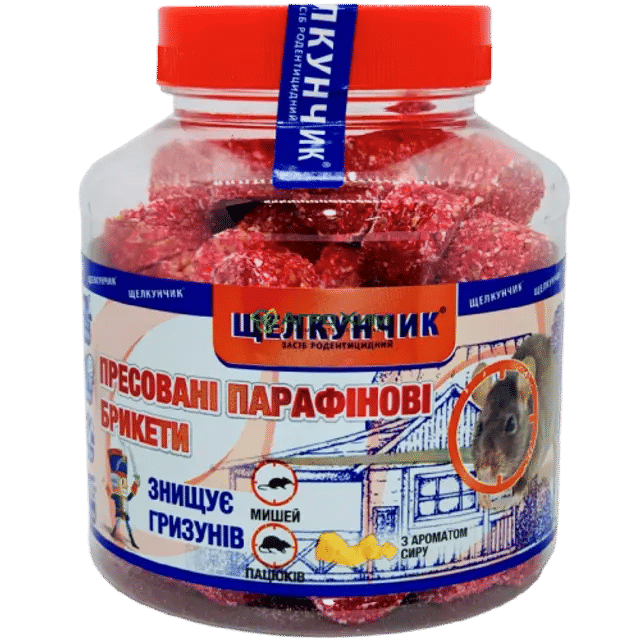 Щелкунчик 320 г Червоний смак сиру, принада від гризунів, смерть мишей, пацюків, отрута з муміфікатором, яд - фото продукту Фауна