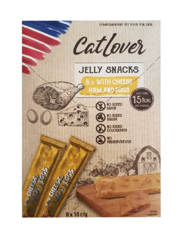 Снеки желе для котів 10 г з сиром, шинкою та яйцем №8 (уп) - фото продукту Фауна