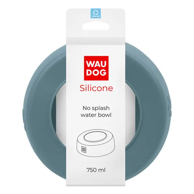Миска-непроливайка  WAUDOG Silicone, 750 мл сірий - фото продукту Фауна