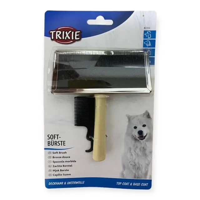 Пуходерка-щітка для собак 14*11,5 см Trixie - фото продукту Фауна