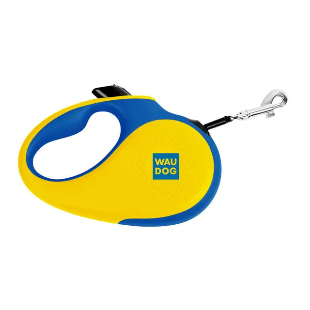 Повідець-рулетка для собак WAUDOG R-leash, малюнок 'Colors of freedom', L, до 50 кг, 5 м, світловідбивна стрічка - фото продукту Фауна