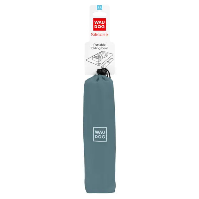 Миска складана WAUDOG Silicone,385х230х50 мм сірий - фото продукту Фауна