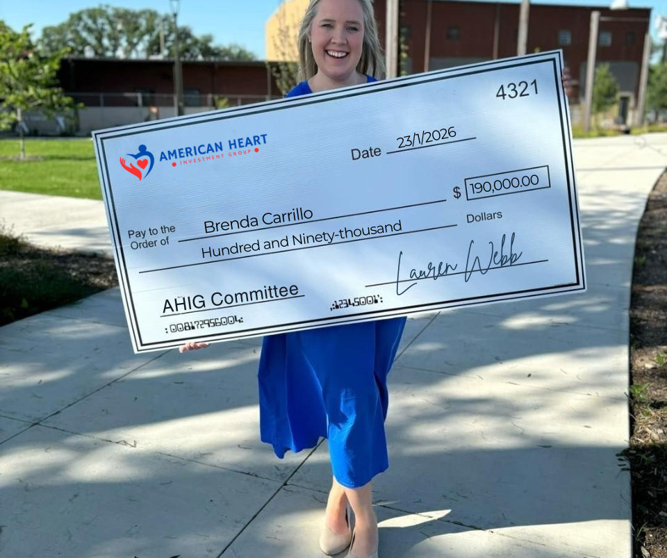 Brenda Carrillo grant check presentation