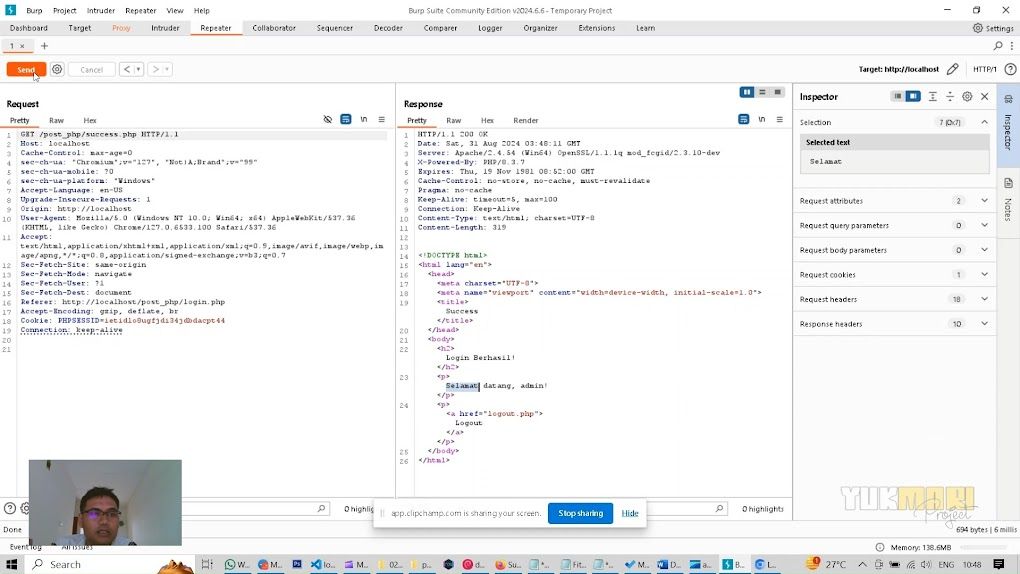 Screenshot 1 : Fondasi dalam Keamanan Website Sebelum Memulai Penetrasi Sistem