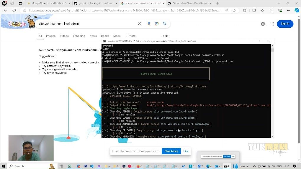 Screenshot 1 : Memulai Perjalanan dalam Keamanan Website : Bangun Pengalaman Praktis